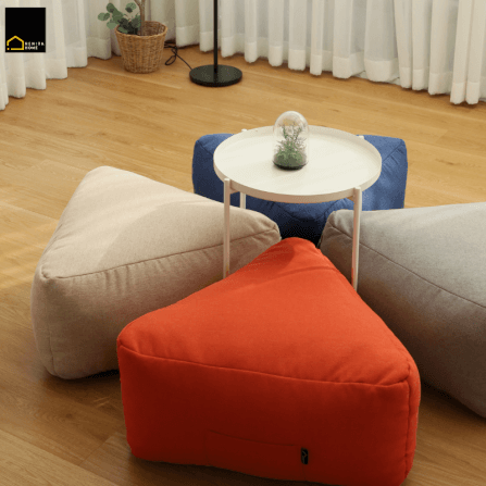 เบาะรองนั่งทรงสามเหลี่ยม RENITA HOME รุ่น ONIGIRI POUF สีส้ม_2